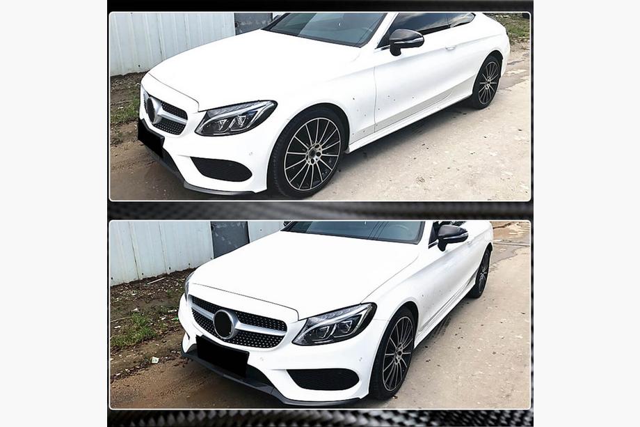 Mercedes C-class W205 2014–2021 Etupuskurin lipa Lip V4 (C43 AMG 2015-2019, hiilikuitu) Kuva 3