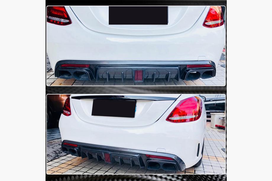 Mercedes C-class W205 2014–2021 Takapuskurin diffuusori V1 (SD C43/C63 AMG 2015-2019, hiilikuitu) Kuva 4
