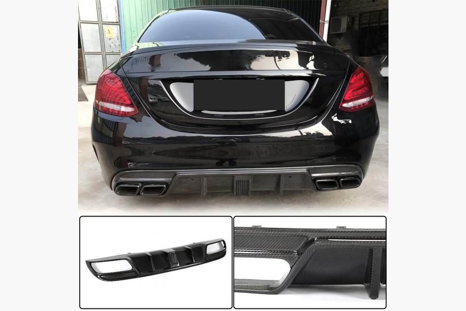 Mercedes C-class W205 2014–2021 Takapuskurin diffuusori V3 (SD C43/C63 AMG 2015-2019, hiilikuitu) Image