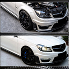 Mercedes C-sarja W204 2007–2015 Etuhelman puskurin lipat (AMG 2012-2014, hiilikuitu) kuva 3