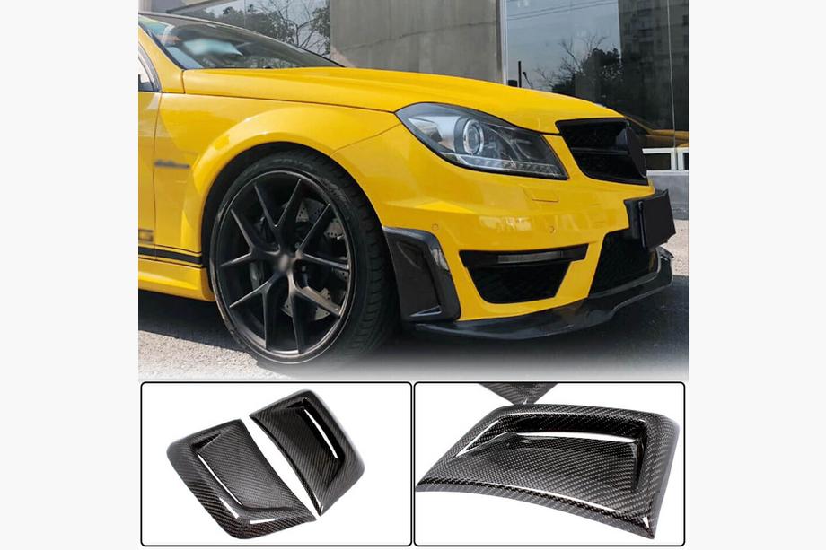Mercedes C-sarja W204 2007–2015 Etuhelman puskurin lipat (AMG 2012-2014, hiilikuitu) Image
