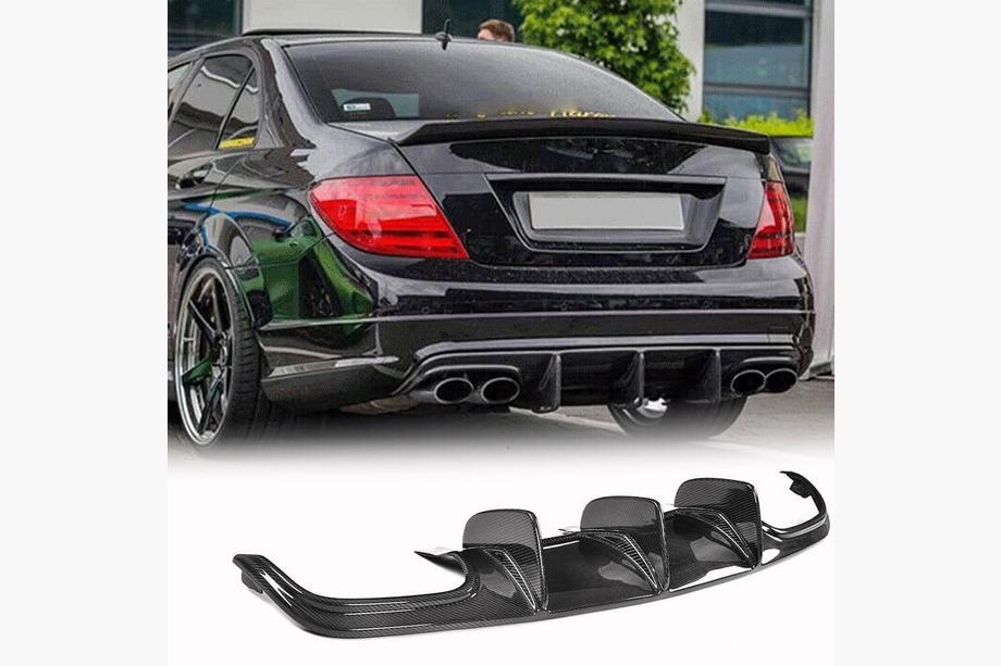 Mercedes C-sarja W204 2007–2015 Takapuskurin diffuusori V1 (AMG SD 2008-2011, hiilikuitu) Image