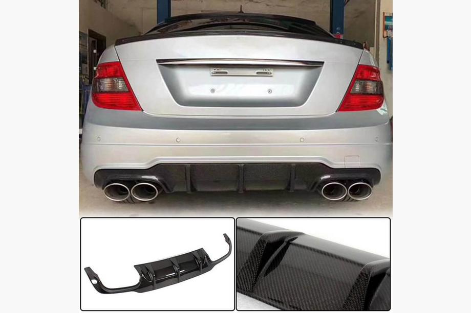 Mercedes C-sarja W204 2007–2015 Takapuskurin diffuusori V1 (AMG SD/Coupe 2012-2014, hiilikuitu) Kuva 1