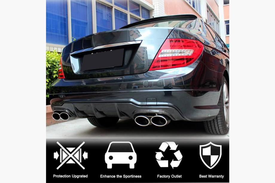 Mercedes C-sarja W204 2007–2015 Takapuskurin diffuusori V1 (AMG SD/Coupe 2012-2014, hiilikuitu) Kuva 2