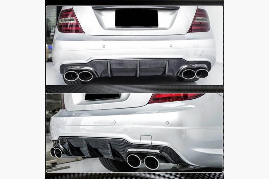 Mercedes C-sarja W204 2007–2015 Takapuskurin diffuusori V1 (AMG SD/Coupe 2012-2014, hiilikuitu) Kuva 4