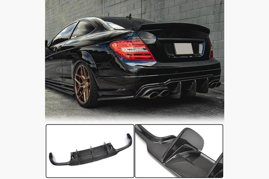 Mercedes C-sarja W204 2007–2015 Takapuskurin diffuusori V2 (AMG SD/Coupe 2012-2014, hiilikuitu) Image