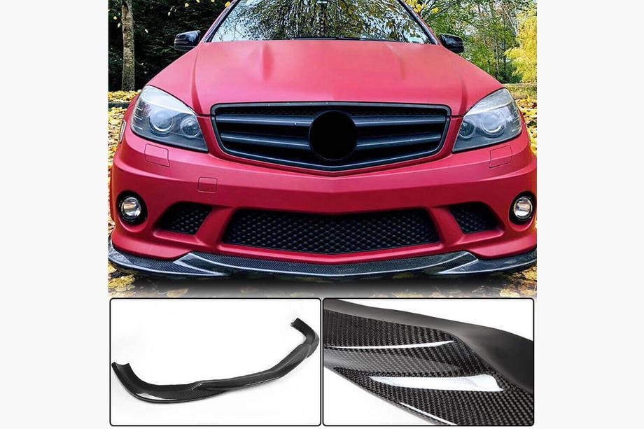 Mercedes C-sarja W204 2007–2015 Etupuskurin lip-spoileri Lip V3 (AMG 2008-2011, hiilikuitu) Kuva 1
