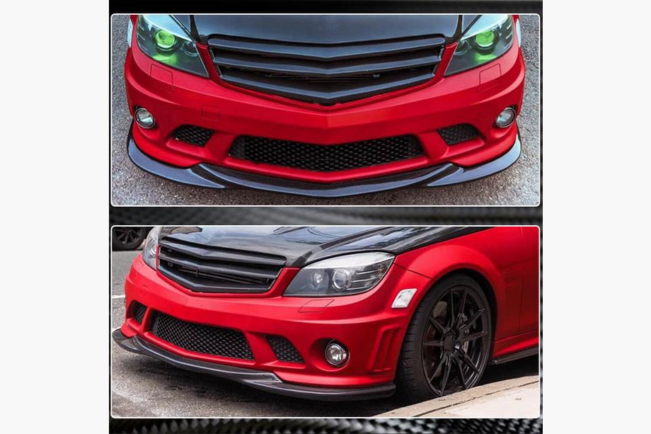 Mercedes C-sarja W204 2007–2015 Etupuskurin lip-spoileri Lip V3 (AMG 2008-2011, hiilikuitu) Kuva 4