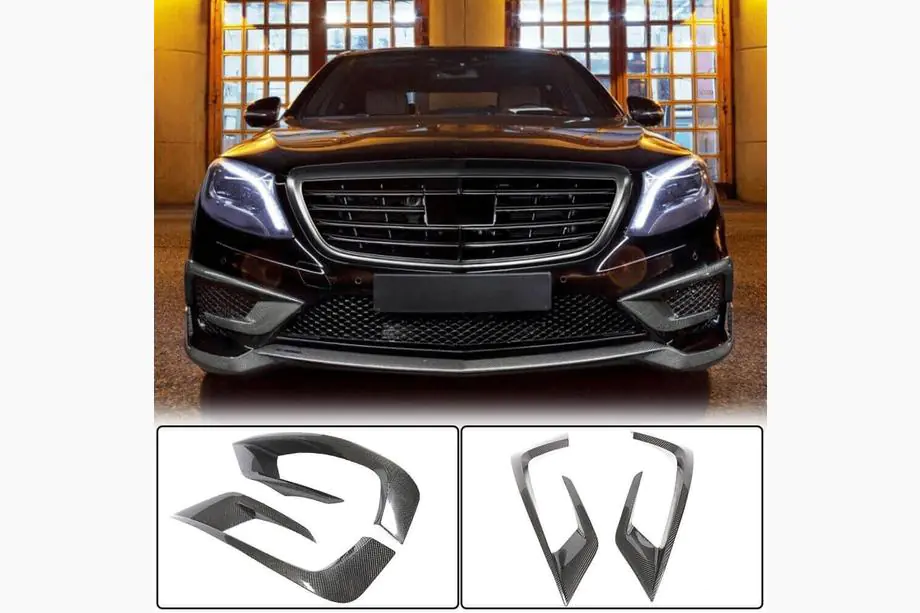 Mercedes S-class W222 2013–2022 Etupuskurin listat V1 (S63 AMG 2014-2017, hiilikuitu) Image