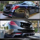 Mercedes S-class W222 2013–2022 Takapuskurin diffuusori pakoputken päillä (S63/S65 AMG 2018-2021, hiilikuitu) kuva 3