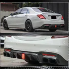 Mercedes S-class W222 2013–2022 Takapuskurin diffuusori pakoputken päillä (S63/S65 AMG 2018-2021, hiilikuitu) kuva 4