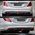 Mercedes S-class W222 2013–2022 Takapuskurin diffuusori pakoputken päillä (S63 AMG 2014-2017, hiilikuitu) kuva 4