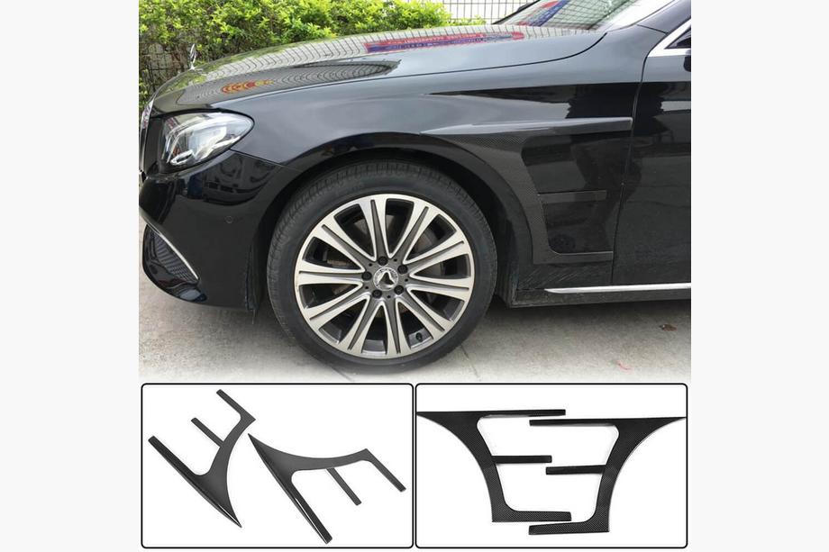 Mercedes E-class W213 2016–2023 Etulokasuojien hiilikuitulisäkkeet (AMG-Line/E43 AMG 2016-2019, Carbon) Image