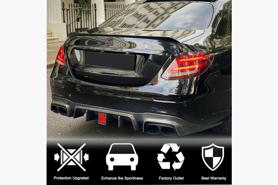 Mercedes E-class W213 2016–2023 Takapuskurin diffuusori pakoputkenpäillä V2 (AMG/AMG-Line 2016-2019, hiilikuitu) Kuva 3