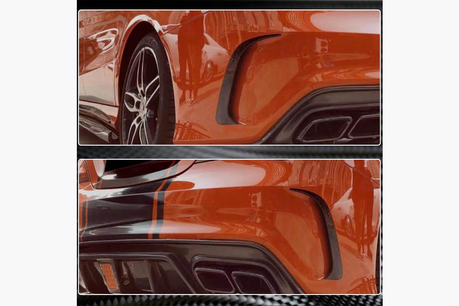 Mercedes CLA C117 2013–2019 Takapuskurin listat V1 (AMG-Line / CLA45 AMG SD, hiilikuitu) Kuva 4