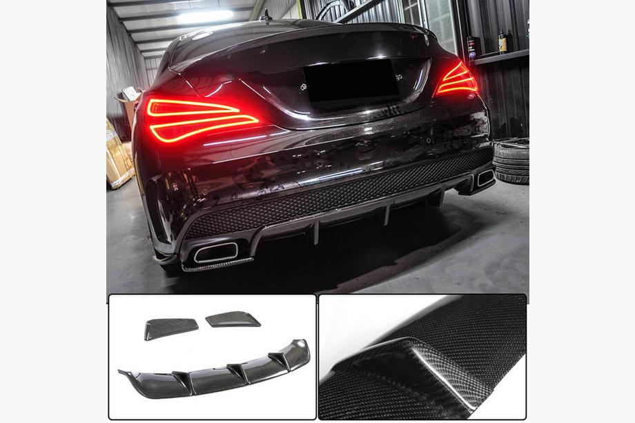 Mercedes CLA C117 2013–2019 Takapuskurin diffuusori V2 (AMG-Line / CLA45 AMG 2013-2016, hiilikuitu) Image
