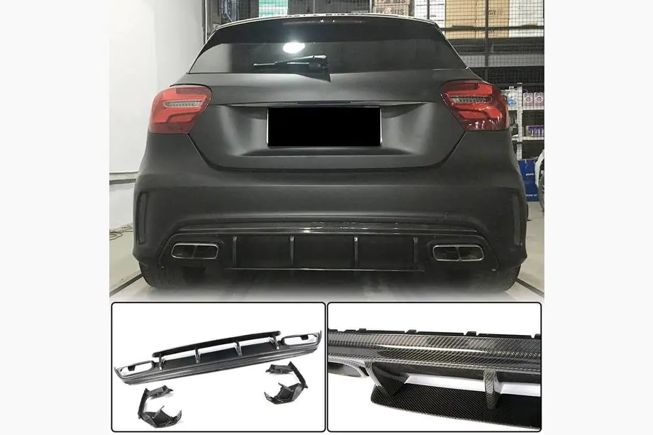 Mercedes A-sarja W176 2012–2018 Takapuskurin diffuusori V1 (AMG-Line / A45 AMG HB) Image