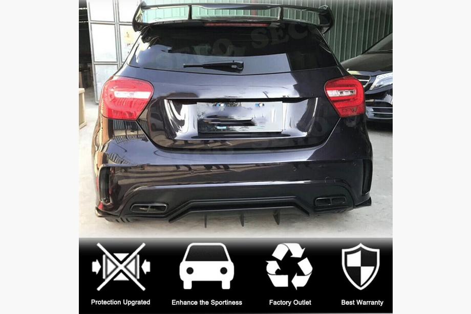 Mercedes A-sarja W176 2012–2018 Takapuskurin läpät Flap (AMG-Line / A45 AMG HB, hiilikuitu) Kuva 2