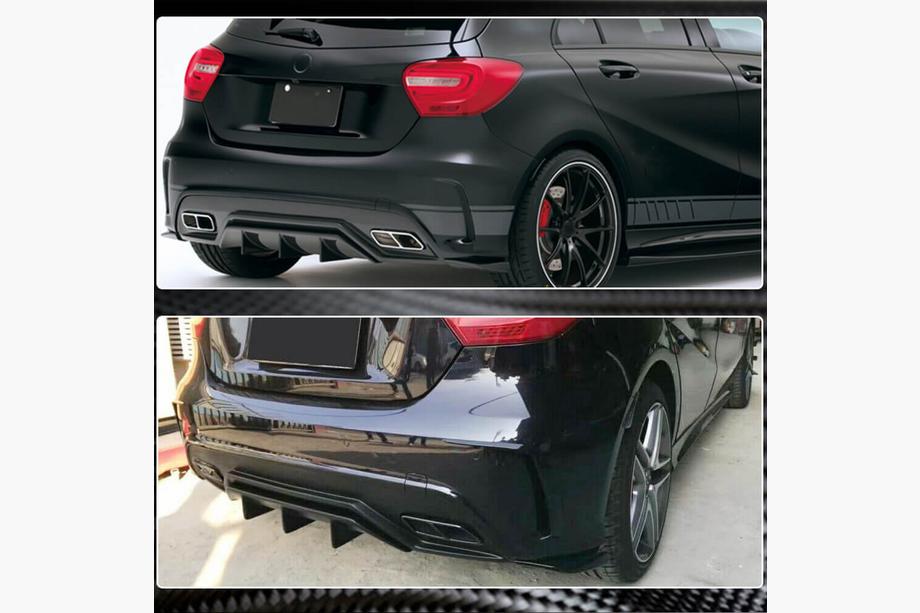 Mercedes A-sarja W176 2012–2018 Takapuskurin läpät Flap (AMG-Line / A45 AMG HB, hiilikuitu) Kuva 3