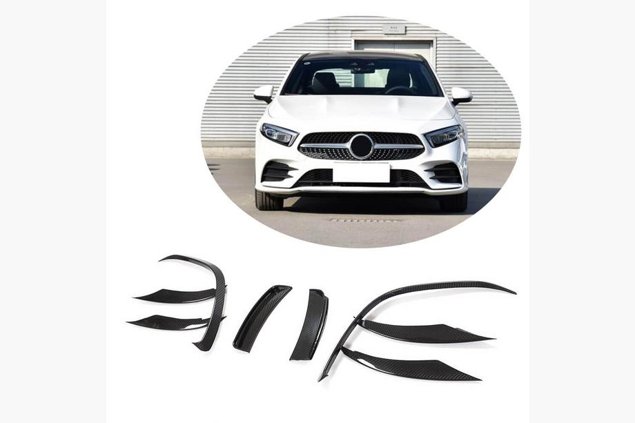 Mercedes A-class W177 2018– Etupuskurin listat (AMG-Line SD 2018-2021, hiilikuitu) Kuva 1