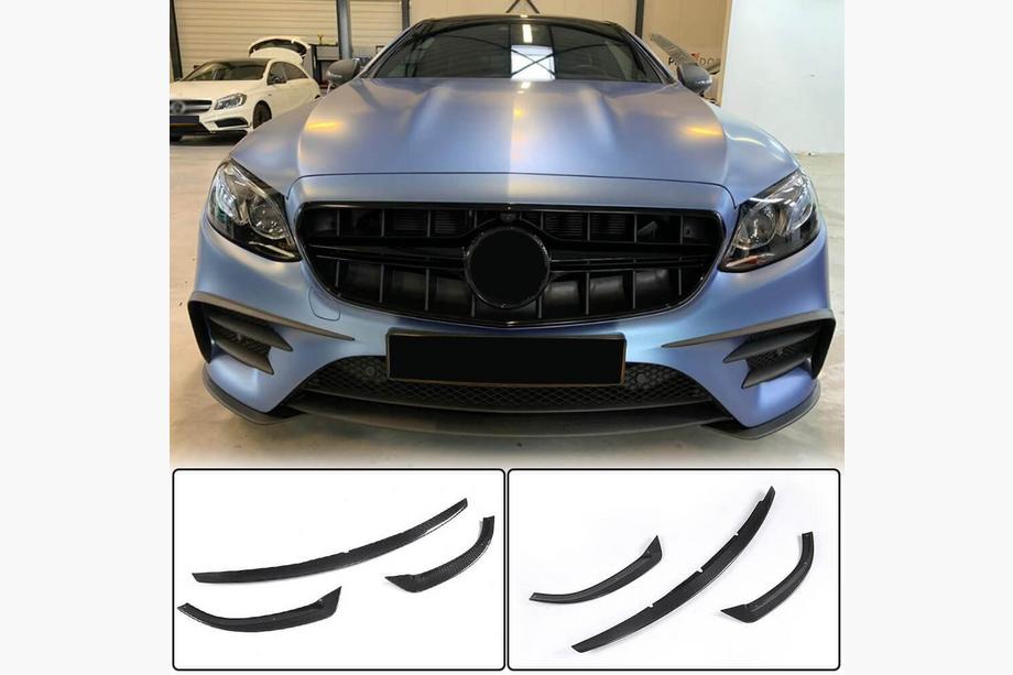 Mercedes E-sarja Coupé C238 2016–2024 Etuhelman lip-spoileri etupuskuriin (AMG-Line 2017-2019, hiilikuitu) Image