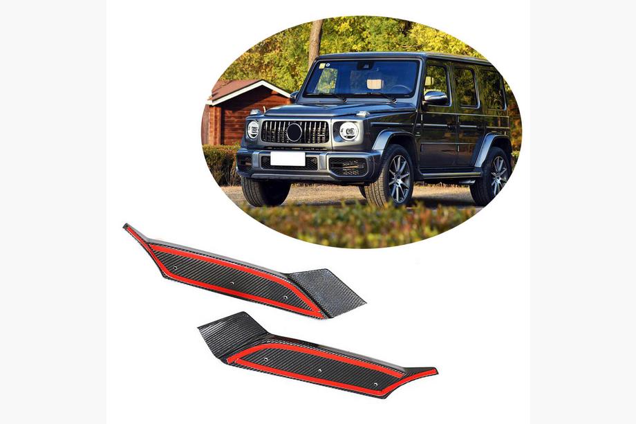 Mercedes G-Class W463 2018–2024 Etupuskurin Flap-lipat (G63 AMG 2019-2021, hiilikuitu) Kuva 1