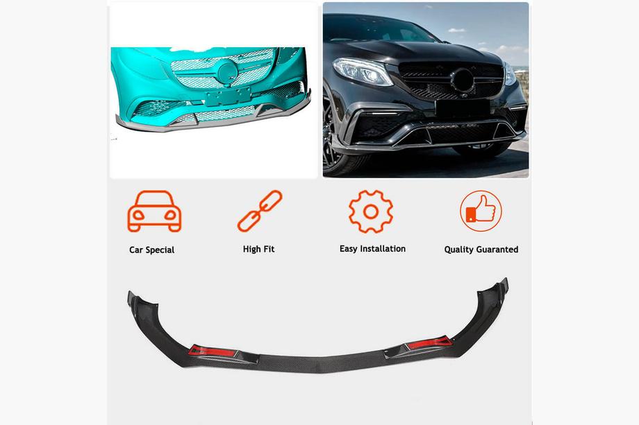 Mercedes GLE coupe C292 2015–2019 Etupuskurin lip-spoileri (GLE63 AMG, muovi) Kuva 2