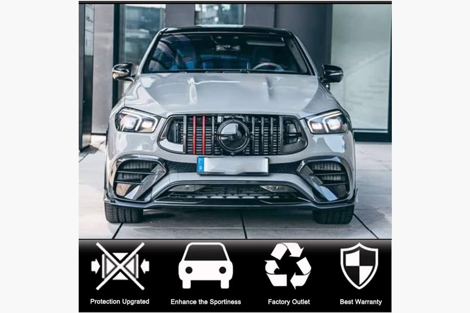 Mercedes GLE W167 2018– Etupuskurin lip-spoileri (GLE53/AMG-Line 2019-2023, hiilikuitu) Kuva 2