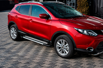 Nissan Qashqai 2014–2021 X5-tyyppiset sivuportaat (2 kpl, alumiini) kuva 1