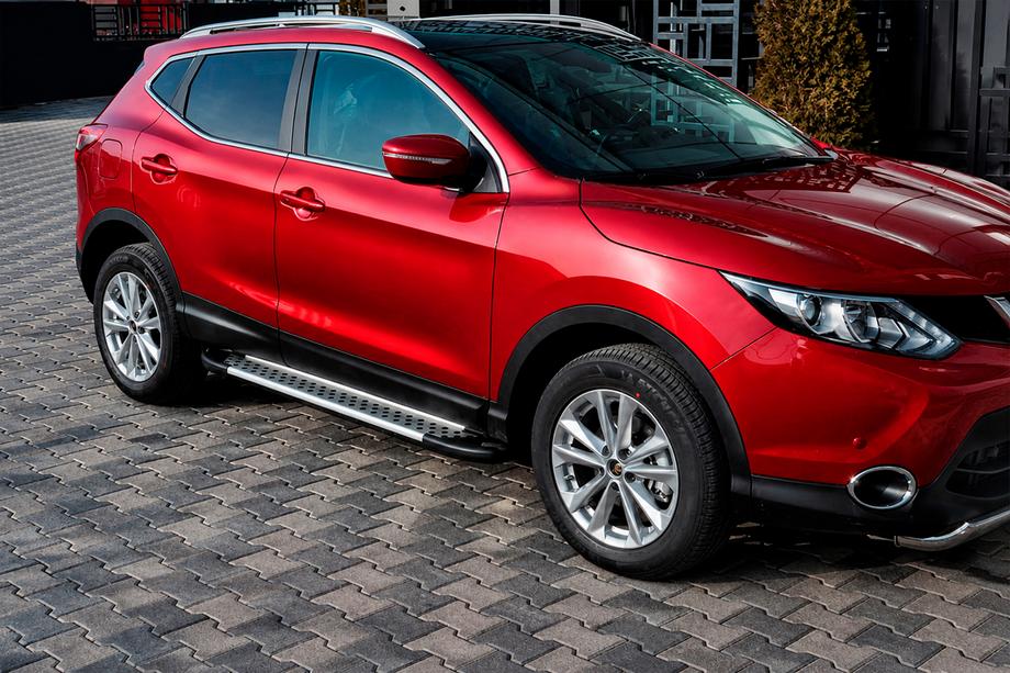 Nissan Qashqai 2014–2021 X5-tyyppiset sivuportaat (2 kpl, alumiini) Image