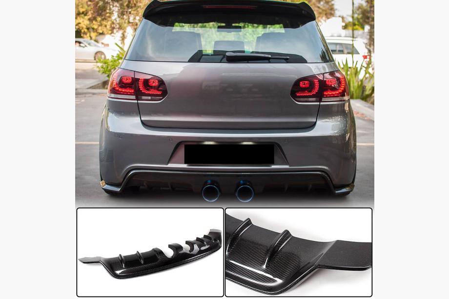 Volkswagen Golf 6 2008–2014 Takapuskurin diffuusori V1 (R/R20 HB 2010-2013, hiilikuitu) Image