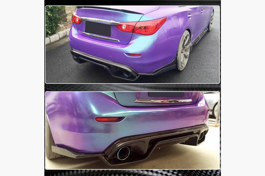 Infiniti Q50/Q60 2013–2024 Takapuskurin diffuusori V3 (Q50 Base/Sport 2014-2017, hiilikuitu) Kuva 4