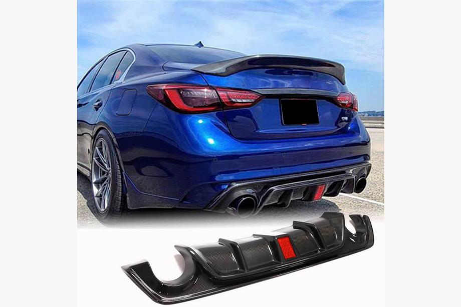 Infiniti Q50/Q60 2013–2024 Takapuskurin diffuusori V3 (Q50 Base/Sport 2018-2023, hiilikuitu) Kuva 1