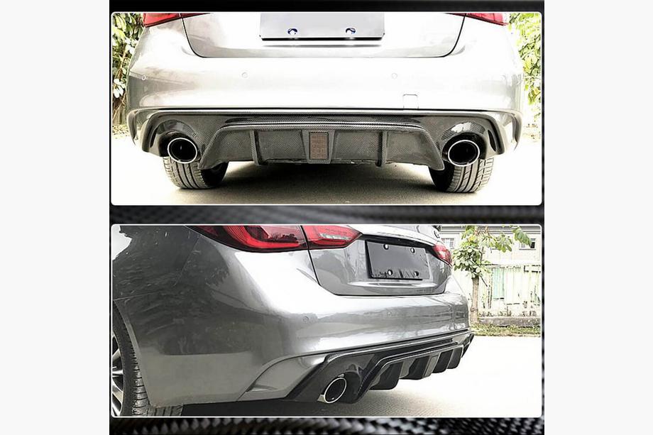 Infiniti Q50/Q60 2013–2024 Takapuskurin diffuusori V3 (Q50 Base/Sport 2018-2023, hiilikuitu) Kuva 8