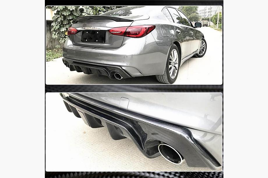 Infiniti Q50/Q60 2013–2024 Takapuskurin diffuusori V3 (Q50 Base/Sport 2018-2023, hiilikuitu) Kuva 9
