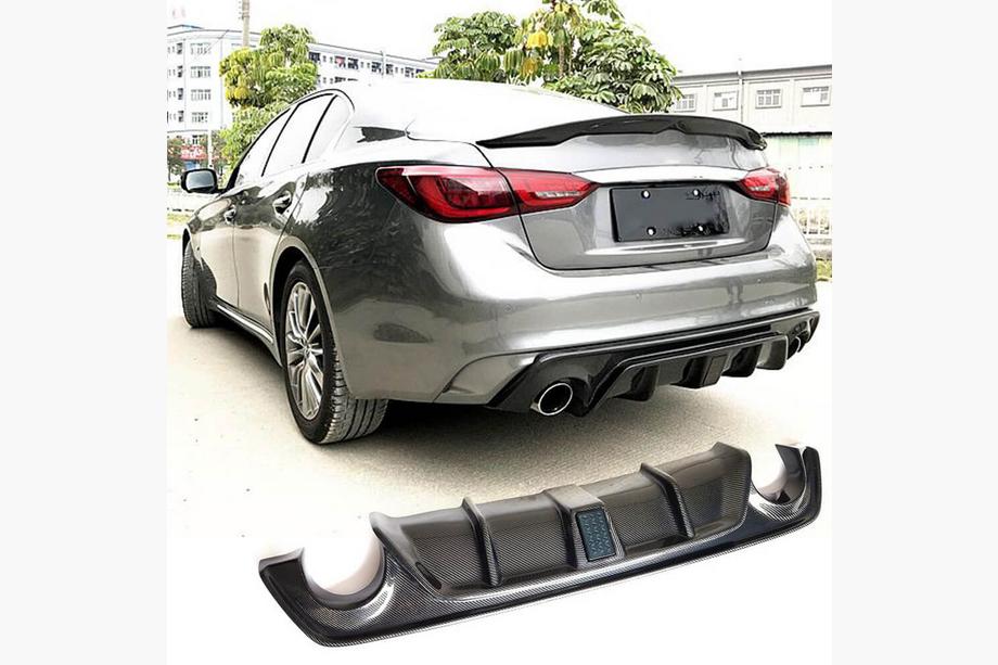 Infiniti Q50/Q60 2013–2024 Takapuskurin diffuusori V3 (Q50 Base/Sport 2018-2023, hiilikuitu) Kuva 16