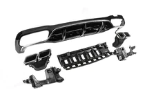 Mercedes E-class W213 2016–2023 Takadiffuusori pakoputkenpäillä E63-Design Silver (AMG/AMG-Line 2016-2020) kuva 3