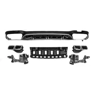 Takadiffuusori pakoputkenpäillä E63-Design Silver (AMG/AMG-Line 2016-2020) kuva 1