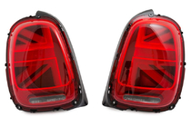 Mini Cooper F55/56/57 2014–2023 LED-takavalot Union Jack -tyyli, punainen (2 kpl) kuva 2