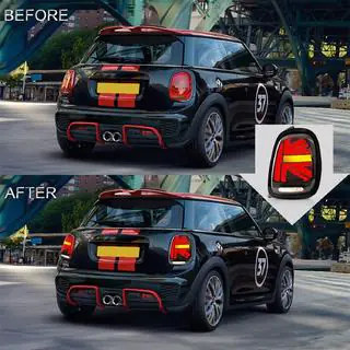 LED-takavalot Union Jack -tyyli, punainen (2 kpl) Mini Cooper F55/56/57 2014–2023 kuva 1