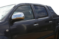 Toyota Hilux 2006–2015 Ikkunalistat (4 kpl, ruostumaton teräs) kuva 1