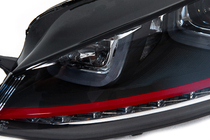 Volkswagen Golf 7/E-Golf 2012–2020 Ajovalot eteen Red-V2 (2012-2017, dynaamiset vilkut, 2 kpl) kuva 12