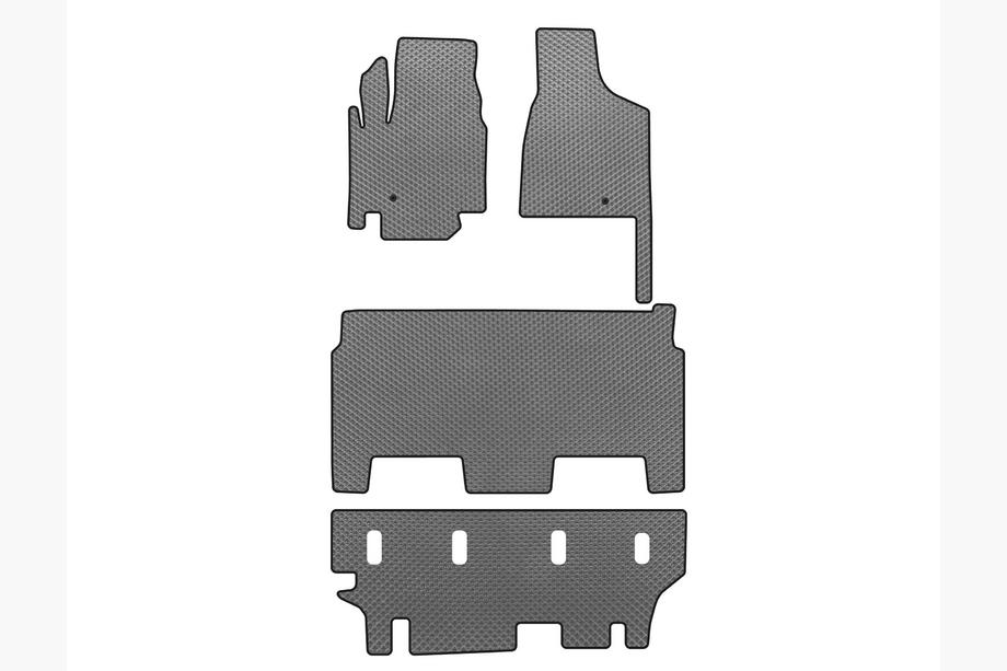 Dodge Grand Caravan V 2008–2020 EVA-lattiamatot (2008-2020, 3 riviä, 8-paikkainen/SXT-varustetaso, harmaa) Image