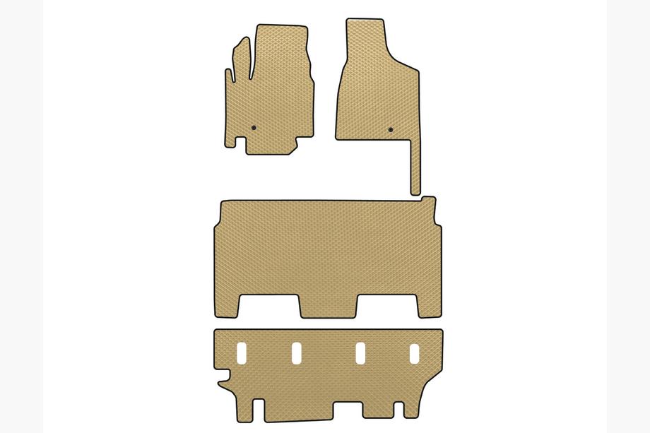 Dodge Grand Caravan V 2008–2020 EVA-lattiamattosarja (2008-2020, 3 riviä, 8-paikkainen/Varustetaso SXT, Beige) Image