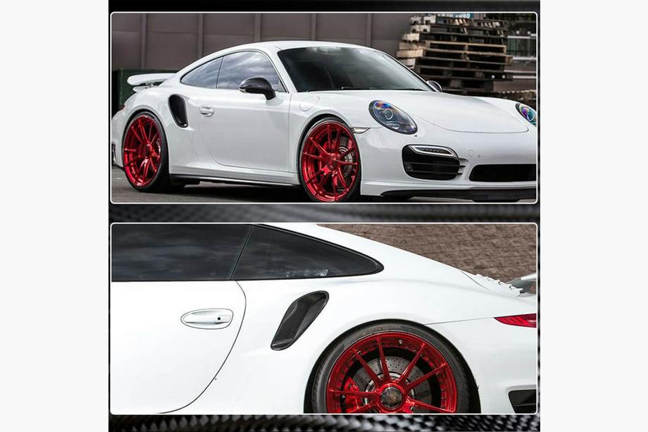 Porsche 911 (991) 2011–2019 Taka-lokasuojan suojalistat (Turbo S 2014-2016, hiilikuitu) Kuva 4