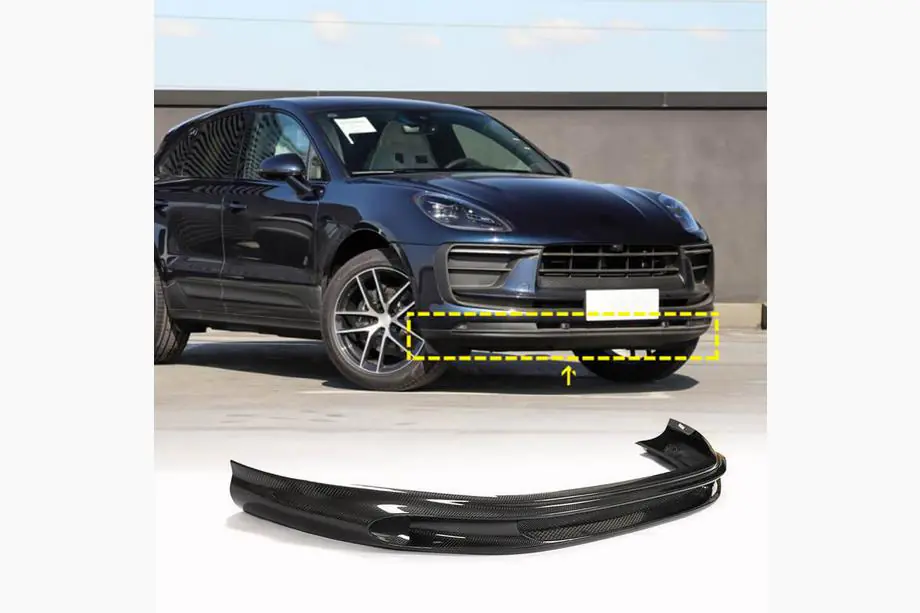 Porsche Macan 2014–2024 Etupuskurin lip-spoileri (2022+, Hiilikuitu) Image