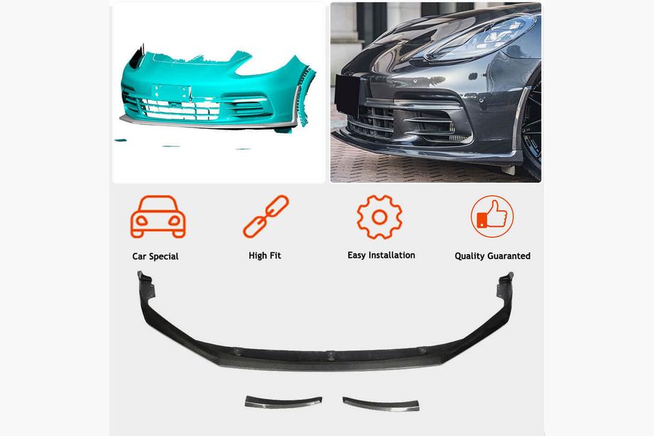 Porsche Panamera 2016–2023 Etupuskurin lip Lip (2016-2020, hiilikuitu) Kuva 2