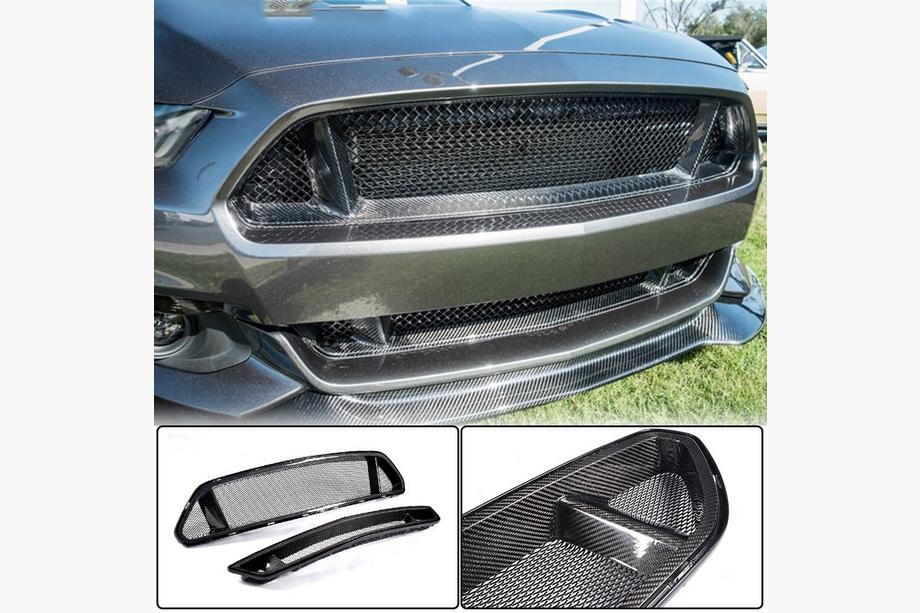 Ford Mustang 2015–2023 Jäähdyttimen säleikkö (2015-2017, hiilikuitu) Image