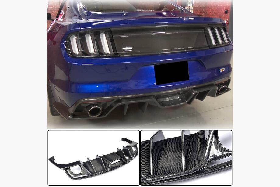 Ford Mustang 2015–2023 Takapuskurin diffuusori V2 (2015-2017, Hiilikuitu) Image