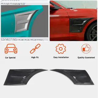 Hiilikuituiset suojalistat etulokasuojiin Ford Mustang 2015–2023 kuva 2
